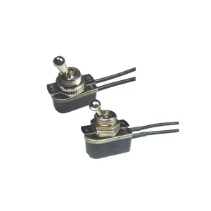 TA Series 6A 250VAC Toggle Switch Black with Short Ball Head Lever and 18AWG Wire