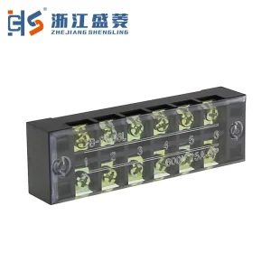 TB-2506 600V 25A Dual Row Automotive Brass 10-Pole 21-30 AWG Industrial Screw Connection Electric Barrier Strip Block Terminal