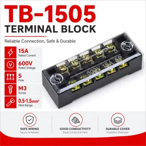 TB Electrical Terminal Blocks Copper Conductor Screw Clamp Connection Block Strip
