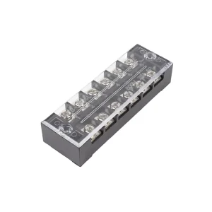 TB Fixed 25A TB-2506 Wiring Terminal 6Poles Brass Dual Rows Covered Barrier Screw Terminal Block Strip