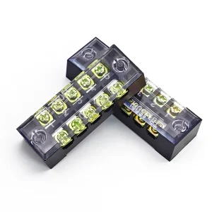 TB Series 25A 600V Dual Row Barrier Terminal Block with Clear Cover TB-2504 TB-2506 Fixed Screw Wire Connector