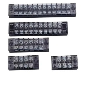 TB Series Terminal Block 15A 25A 45A 60A 100A Screw Barrier Terminal 600V With Transparent Cover for Power Distribution Wiring