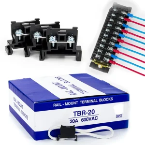TBR-20 200Pcs/box Rail Mounted Screw Terminal Block Single-Tier Terminal Combination-20A Terminal Block