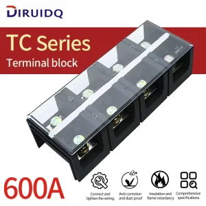 TC 6003 600A 600V Brass Bolt Connection Barrier Terminal Block >30 AWG Conductor 2-5 Poles for Industrial Applications