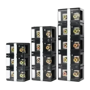 TC Series Dual Row Screw Terminal Block 50A 600V Fireproof Bakelite Base Nickel Plated Brass Like TB 2 3 4 5 Position