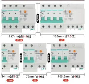 TGB1NLE 63 Series 3P Mini Residual Current Operating Circuit Breaker RCBO NXBLE 63 3P D63 30mA 6kA