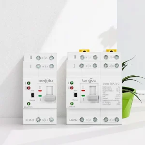 TOATS-2-2-63 220V 3Phase Dual Power ATS Automatic Generator Transfer Switch 63A 2P Timer Din Rail Type Switching Speed <50ms