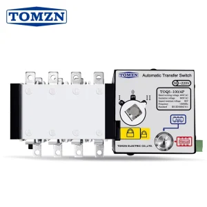 TOMZN 4P 100A ATS PC Class Automatic Transfer Switch Electrical Selector Switches AC 400V Auto Or Manual 2 Input 1 Output
