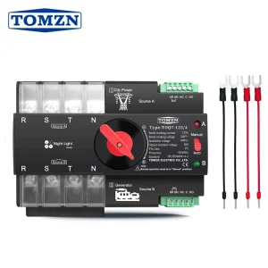 TOMZN 4P TOQ7 63 100A 125A Din Rail 3 Phase ATS 220V 230V Dual Power Automatic Transfer Electrical Selector Switch Uninterrupted