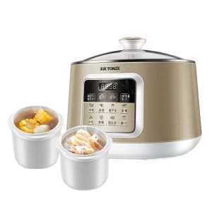 TONZE Multi Use Programmable Crock Pots Stainless Steel Automatic Curry Food Cooker Electric Slow Cooker with Ceramic Pot