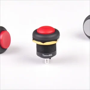 TOOWEI 16mm Welding Terminal Round Self Locking Waterproof Push Button Switch for Smart Network Devices
