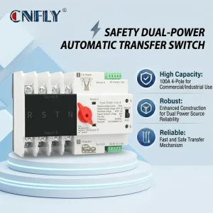 TOQ5-100/4 3P Three Phase DIN Rail ATS Automatic Manual Transfer Switch 63A/100A/125A AC 10kA Breaking Capacity Transfer