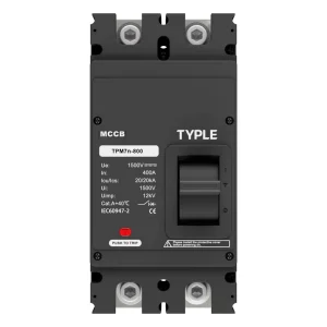TPM7n 1500V 400A DC MCCB 2 Pole Molded Case Circuit Breaker for Utility-scale Solar PV Power Plant BESS Battery Storage