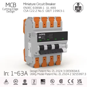 TPN 72mm Quick Wiring Miniature Circuit Breaker MCB UL489 CSAC22.2No5 IEC EN60898-1 Copper Plastic