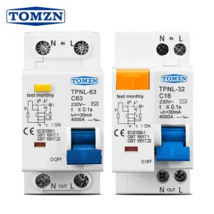 TPNL DPNL 230V 1P+N Residual Current Circuit Breaker with Over and Short Current Leakage Protection RCBO MCB