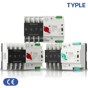 TPZ3 Dual Power Automatic Transfer Switch 63A 100A 125A 2P 3P 4P ATS for Solar PV System ATS Manufacturing Plant