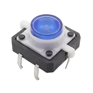 TS-G010 12x12x7.3mm LED Tactile Push Button Switch Through Hole 4Pin Momentary Micro Tact Switch Multi Blue LED Light