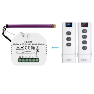 TUYA APP Remote Control Smart Zigbee Switch Module for Curtain Controlled with Switch Module 1gang for 1 Curtain Switch