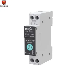 TUYA WiFi Circuit Breaker with Metering DIN Rail 63A Wireless Remote Control Smart Wall Switch Compatible with Smart Home