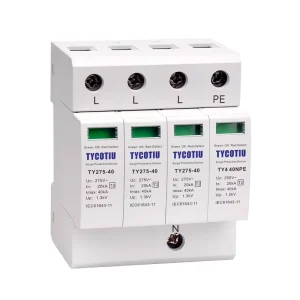 TY275 40 3+1 SPD Surge Protective Lightning Arrester AC Surge Protector 40KA Imax T2 Industrial IP20 CE Certified