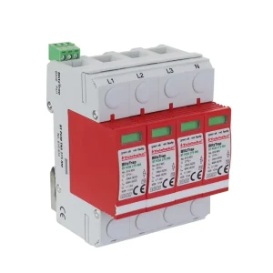 Telebahn 150V 275V 320V 385V AC Surge Protection 20 40kA T2 4P KEMA 3 Phase TN S SPD Parafoudre Protector Contra Sobretensiones