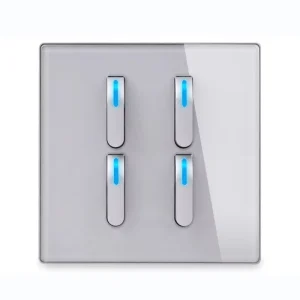 Tempered Glass Piano Key Button LED European 16A IP23 USB Wall Switch Retro Toggle Light Switch EU UK Standard 4 Gang 2 Way
