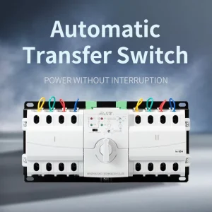 Three Phase ATS Generator Dual Power 4P LED Indication Automatic Transfer Switch CB Class 63A AC