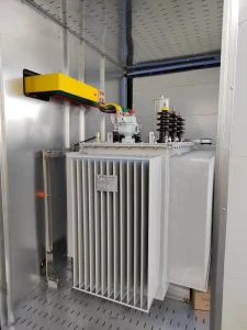 Three Phase Oil Immersed 33kV Transformer Substation 100-500kva with Copper Aluminum Winding and Dual Winding Coil