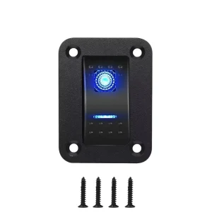 Toggle Rocker Switch Panel With Waterproof Aluminum 12V 24V1 Gang on Off Toggle Switch 5 Pin for Car Truck Marine Boat RV
