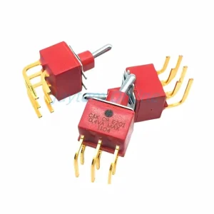 Toggle Switch 0.4VA 6Pins 2 Positions ON ON DPDT E201MD1ABE Right Angle Thru-hole