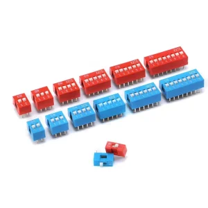 Toggle Switch 1p 2p 3p 4p 5p 6p 7p 8p 9p 10 bits 2.54 mm Pitch Dial Blue Red