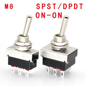 Toggle Switch M8 SPST DPDT 3A 250VAC 3Pin 6Pin On on 2 Positions 6Pin Momentary Switch SPDT