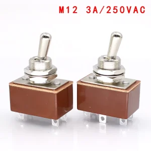 Toggle Switch SPST SPDT 3A 250VAC 3Pin 6Pin On-on/on-off-on 3 Positions 6 Pin Momentary Switch DPDT