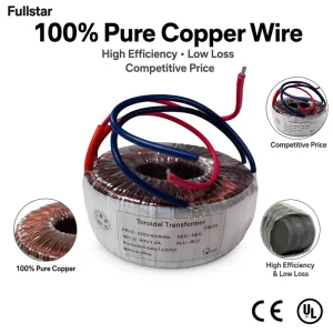 Toroidal Transformer 90VA 220V 50/60Hz 100% Pure Copper Wire Step-Down Power Transformer Low Loss Low Noise for Audio Amplifier