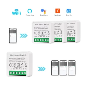 Touchmi 16A Works Google Home Alexa Mini Wifi Switch Module Smart Life App Remote Control DIY Smart Light Switches