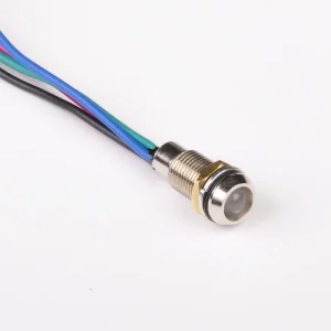 Tricolor 4 Wires 8mm 12mm 16mm Signal Lamp Waterproof Metal Pilot Light Indicator