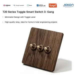 Triple Control Manual Toggle App Voice T20 Tuya Smart 3 Gang Light Switch Compatible With Alexa Google Assistant Smart Home