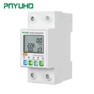 Tuya PV Circuit Breaker Mini Automatic 63A 2-Pole 6 KA Switch Wifi Remote Voltage Current Leakage Protection