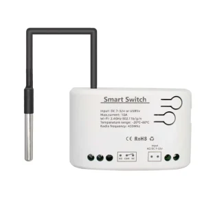 Tuya Smart Remote Control Wireless Wifi Switch Module 1CH DC 7 32V RF Receiver 10A Wifi Relay with Temperature Sensor