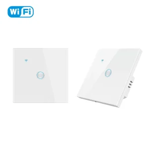 Tuya Smart Switch EU UK 1 Gang WIFI Wall Light Touch Switches Glass Alexa Remote Control
