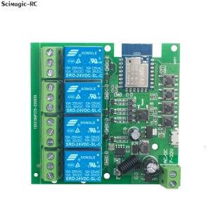 Tuya Smart Wifi Switch Module 12V 24V RF 433 Remote Control Appliance Control Module 4CH Relay Work With Alexa Google Home