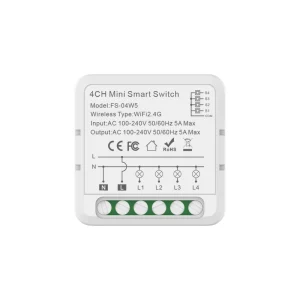 Tuya WIFI Remote Control RF Mini Smart Light Switch 4 Gang 5A Breaker Works with Alexa Google Home Smart Life Switch