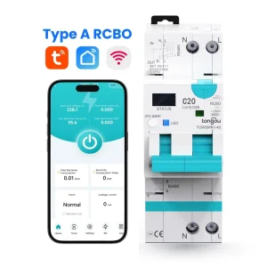 Tuya Wi Fi Smart RCBO Type 2P 145 230V Circuit Breaker 40A 20A Auto Reclose 30mA Leakage Protection Industrial Household 6kA