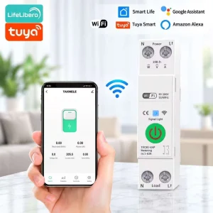 Tuya Wi-Fi Smart Timer Switch 63A Miniature Circuit Breaker (MCB) Pa66 240V 50/60Hz Wireless Remote Control Home Security