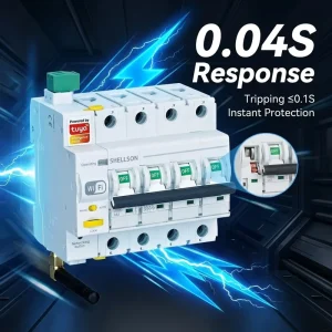 Tuya WiFi Smart Circuit Breaker 1P/2P/3P/4P 6ka Breaking Capacity 380V/400V Rated Voltage
