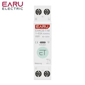 Tuya WiFi Smart MCB Timer 1P 63A Power Energy Voltage Current Meter Protector Voice Remote Control Switch EAKCB-T-M-1-63