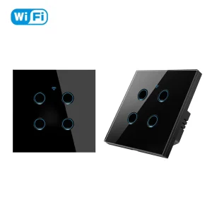 Tuya WiFi Smart Switch EU UK US Alexa Google Home Tempered Glass Touch Wireless Remote Wall Switches 1 2 3 4 Gang