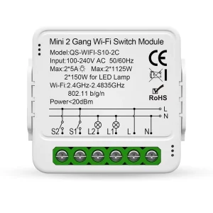 Tuya WiFi Smart Switch Module 1 2 Gang Bar Design Electric Powered PC Material Remote Control Voice Works with Alexa Google Home