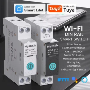 Tuya WiFi Smart Switch Module 16A Adjustable Timer Power Setting Mini Hidden Relay for Home Appliance Automation