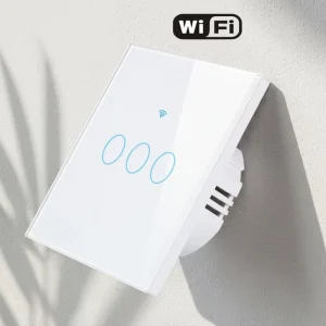 Tuya WiFi Smart Touch Wall Light Switch 3 Gang PC Panel APP Remote Voice Control Hotel Compatible Home Automation Device